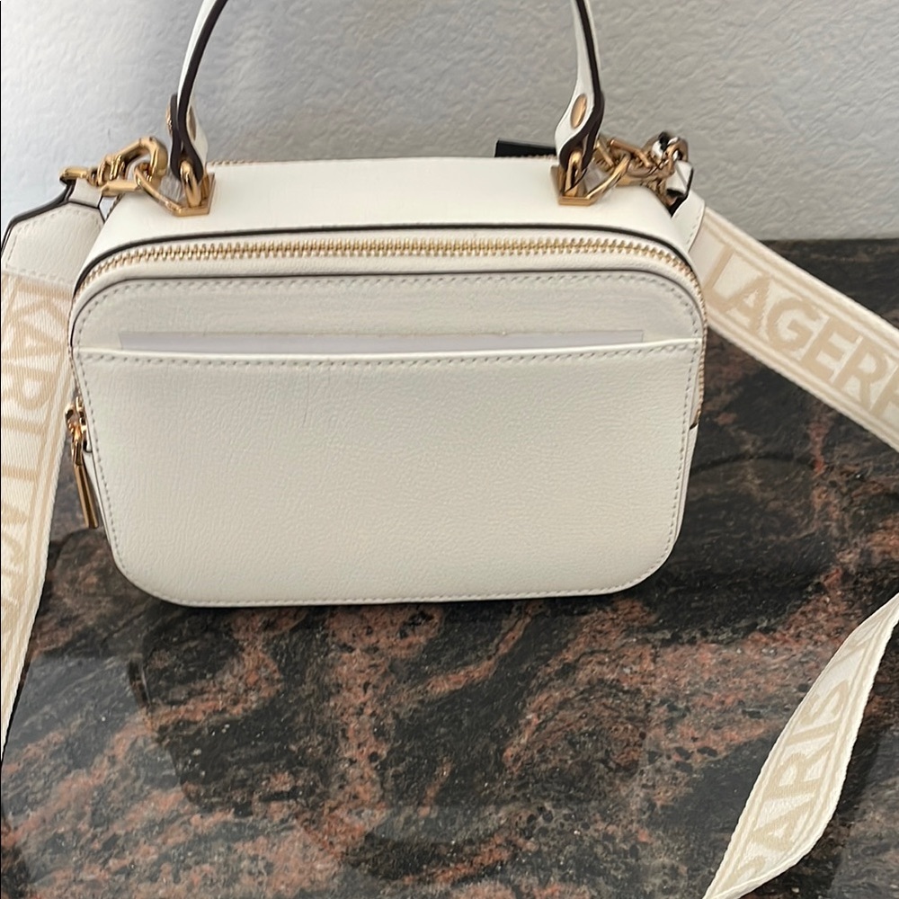 Karl Lagerfeld Cream and Pink Floral Crossbody Bag - Picture 4 of 8